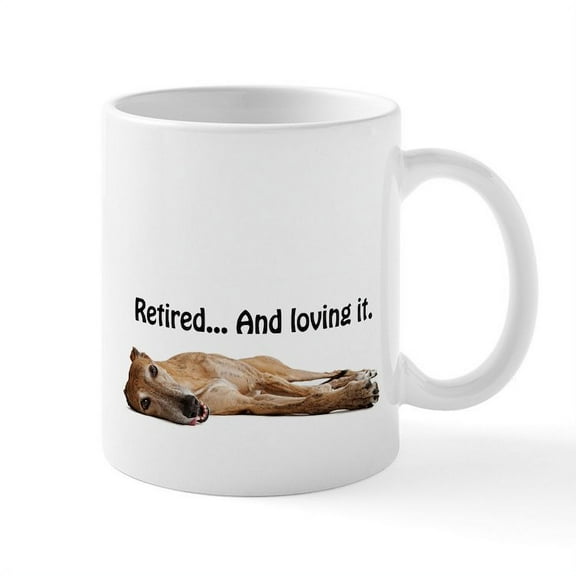 CafePress - Greyhound Retired Mug - 11 oz Ceramic Mug - Novelty Coffee Tea Cup