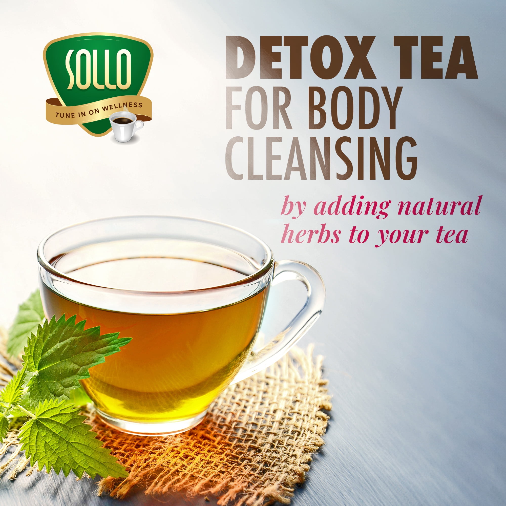 SOLLO Detox Green Tea Pods with Milk Thistle, Acai, Vitamins & Ginger | Slimming & Cleansing Formula with Herbal Extracts, Compatible with Keurig 2.0 Brewers, 24 K-Cup