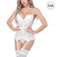 thumbnail image 1 of Mujeres Sexy Corset Body Ropa interior Deep V Perspectiva Lencería blanca Regalo, XXL Scienceny XX000195-05, 1 of 7