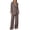 Coffee, variant on 2 Piece Blazer Outfit Sets for Women Solid Color Lapel Button Blazers Matching Wide Leg Pants Fashion Winter Outfits