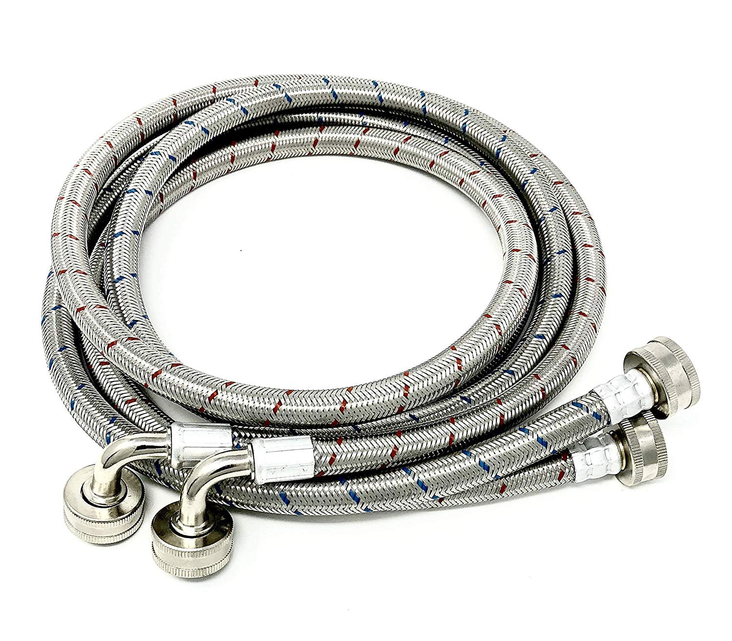 2Pack Premium Stainless Steel Washing Machine Hoses 5 FT NoLead