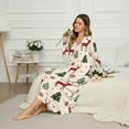 thumbnail image 3 of Tutolipy Christmas Tree Printed Nightgowns for Women Elk Snowflake Printed Sleepwear V Neck Loungewear Full Length House Dress, 3XL, 3 of 7