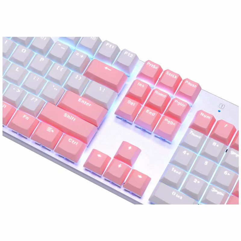 Color : Pink Keyboard keycaps Keycap Set for Mechanical Keyboard 104 Keys Double-Shot Injection Metal Color Keycaps with Key