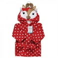 thumbnail image 2 of Hudson Baby Unisex Baby Plush Animal Face Bathrobe, Holiday Reindeer, 0-9 Months, 2 of 2