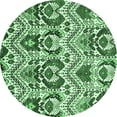 thumbnail image 1 of Ahgly Company Indoor Round Abstract Emerald Green Modern Area Rugs, 5' Round, 1 of 4
