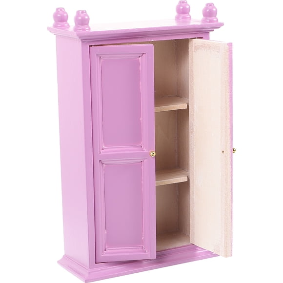 Casa de muñecas de madera Armario de madera 1:12 Scale Dollhouse Wardrobe Dollhouse Decoración