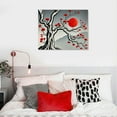 thumbnail image 4 of GOSMITH 3 Panel Full Moon Flower Canvas Painting Wall Art Red Floral with Tree Branches Picture Wall Decor Landscape Modern Painting Canvas Prints Framed Artwork, 4 of 4