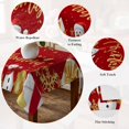thumbnail image 5 of Red Christmas Table Cloth Waterproof Tablecloths, Snowman Xmas Snowflake Gifts Winter Tablecloth Dining Table Cover for Kitchen Party Tabletop Outdoor, Rectangle Tablecloth 54x108 Inch, 5 of 9