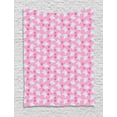 thumbnail image 1 of Elephant Tapestry, Kids Girls Design Pattern with Happy Baby Animals Joyful Fun Playing Dots, Wall Hanging for Bedroom Living Room Dorm Decor, 60W X 80L Inches, Pink Baby Blue, by Ambesonne, 1 of 2