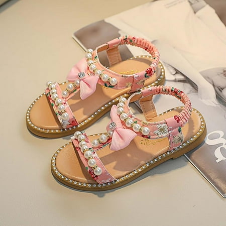 

Kiplyki Wholesale Toddler Girls Summer Sandals Little Kid Open Toe Princess Dress Flats Sandals Leather Rubber Sole Princess Sandals