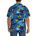 thumbnail image 3 of Uemuo Hawaiian Style Pattern Cotton Linen Short Sleeve Shirts,Casual Lightweight Button Down Shirts,Vacation Beach Summer Tops-3X-Large, 3 of 7