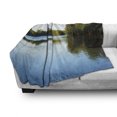 thumbnail image 3 of Outdoor Soft Flannel Fleece Blanket, View from Carate Urio Town Lake Como Alps Italy Panorama European Rural Countryside, Cozy Plush for Indoor and Outdoor Use, 70" x 90", Blue Green, by Ambesonne, 3 of 6