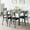 Gris, variante sur EDTara Ensemble de Table à Manger pour 4 - Table et Chaises de Cuisine Industrielles Modernes avec Sièges Rembourrés, Ensemble de Table Rectangulaire en Bois et Métal pour Salle à Manger