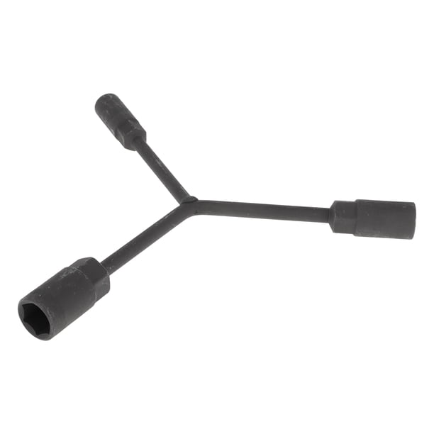 Llave de enchufe universal Unique Bargains de 13cm, llave de enchufe en forma de Y, acero al carbono, 1 pieza, hexagonal 13mm 16mm 18mm para automóvil, motocicleta, dirtbike, llave de 3 vías.