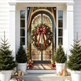 thumbnail image 4 of Ouuluon Durable Festive Christmas Door Cover, 35x71 inch Curtain for Door Wall Holiday Party Decoration, 4 of 7