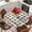 Black White Beige, variant on Green White Dandelion Round Tablecloth, Fitted Table Cover with Elastic for 55"-60" Round Tables, Farmhouse Botanical Blossom Table Cloth Outdoor Indoor Dinning Party Waterproof Tablecloths