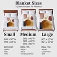 thumbnail image 4 of Abstract Graffiti Circle Flannel Blanket for Bed,Travel and Camping, Vintage Brown Blue Simple Shape Super Soft Cozy Blanket for All Seasons 32"x48", 4 of 7