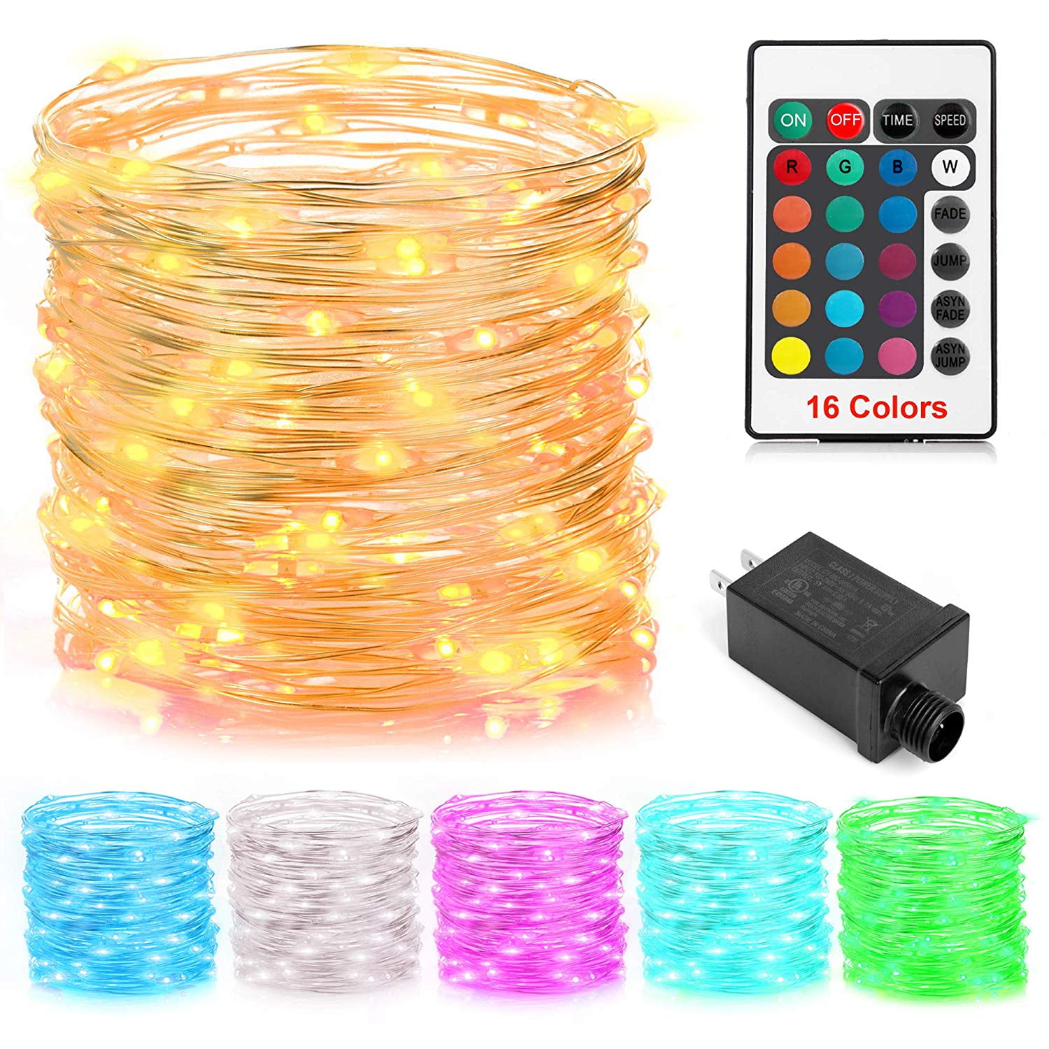100 Led 16 Colors Rope Lights Electric Plugin Multi Color Change
