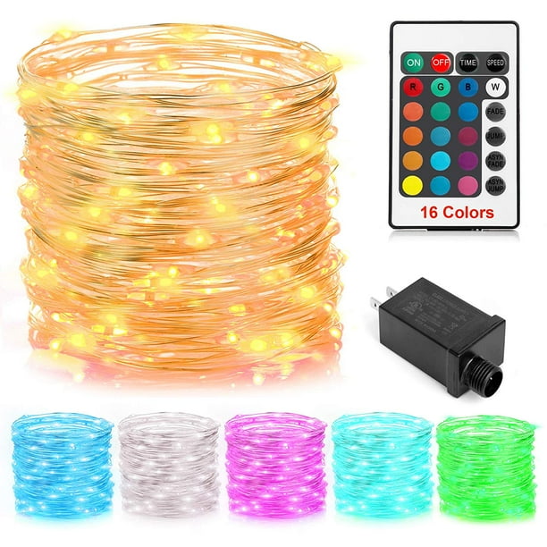 100 Led 16 Colors Rope Lights Electric Plugin Multi Color Change