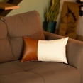 thumbnail image 2 of 20â Peach Green Geo Tribal Suede Throw Pillow, 2 of 5