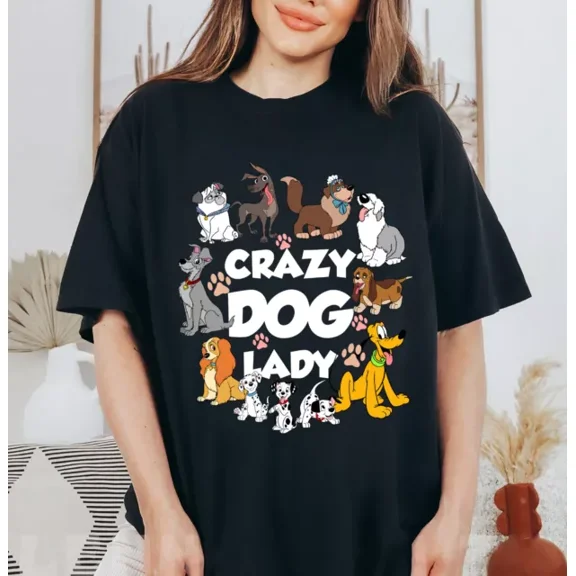Crazy Dog Lady Shirt, Retro Disney Dogs Shirt Unisex Adult Kid Shirt 592438