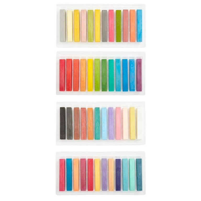 KINGART® Square Chalk Pastels, Set of 48 Unique Colors