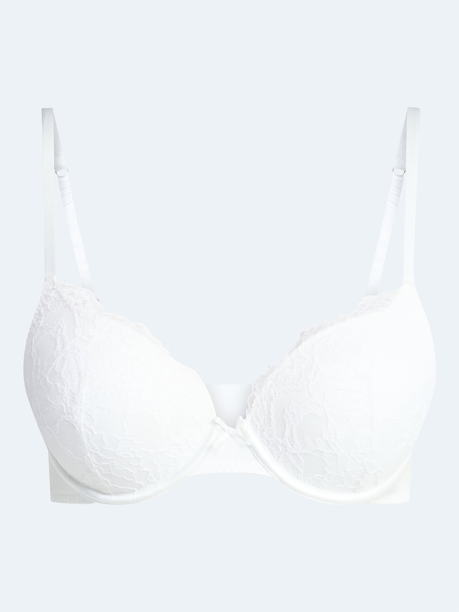 Joyspun Women's Bridal Lace and Satin Push Up Bra, Sizes XS-XXXL