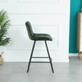 thumbnail image 5 of Canddidliike 2 Pack Velvet Seat Back Barstool Mid Century Metal Legs, Retro Green, 5 of 8