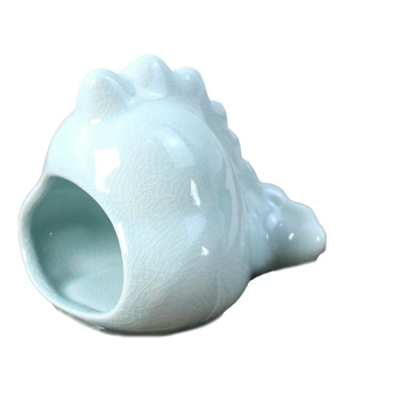 Ceramic Hamster Hideout - Small Pet Habitat Decor for Dwarf Hamsters, Gerbils, Mice, Rats,Blue