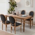 thumbnail image 5 of DONICK French Upholstered Dining Chairs,Farmhouse Round Back Tufted Solid Wood For Kitchen,Restaurant(PU,Black,Set of 4), 5 of 10