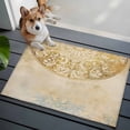thumbnail image 3 of 2x3 Ft Entryway Area Rug, Golden Floral Kitchen Rug Runner Washable Floor Mat, Vintage Smear Abstract Art Non Slip Indoor Door Mat Throw Carpet for Bathroom Living Room Bedroom, 3 of 8