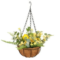 Troglfold Plant Basket Hanging Flower Basket with Coir Liner for Garden Decor,15.75"X7.87"X7.87"