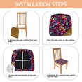 thumbnail image 4 of Pioneer Flower Seat Covers for Dining Room Chairs Set Of 4,Stretch Printed Washable Chair Seat Cover with Elastic Ties and Button,Removable Waterproof Couch Cushion Covers, 4 of 6