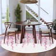thumbnail image 3 of Round Area Rug 7 Ft, Pink Polka Dots Washable Non-Slip Circle Carpet for Living Room/Bedroom, Vintage Abstract Art Watercolor Low-Profile Large Runner Mat Collection Rugs for Indoor, 3 of 8