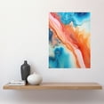 thumbnail image 2 of Abstract Blue and Orange Fluid Flow Painting Water Meets Oil Large Wall Art Poster Print Thick Paper 18X24 Inch, 2 of 5