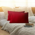 thumbnail image 1 of Oliegs Heated Blanket Set Of 2 Ultra Soft Pillowcases With Envelope Closure Standard Chocolate, 1 of 5