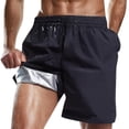 thumbnail image 5 of Sauna Shorts for Men Casual Loose Fit Sweat Shorts Gym Workout Shorts Compression Elastic Waist Bottoms Summer Sportswear Clothing Black, Size XXL, 5 of 8