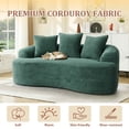 thumbnail image 3 of Timbernest 65" Curved Loveseat, Corduroy Boneless Cloud Couch, Small Space Sofa for Living Room, Apartment, Green, 3 of 9