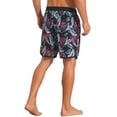 thumbnail image 3 of INSPIRE CHIC Men's Printed Elastic Liner Drawstring Swimming Shorts with Pockets 38 Black Red, 3 of 5