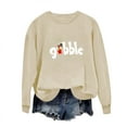 thumbnail image 4 of XPMWRP Women's Thanksgiving Letter Graphic Print Sweatshirts Long Sleeve Crew Neck Pullover Oversized Fall Winter Warm Sweatshirt Yellow M, 4 of 4