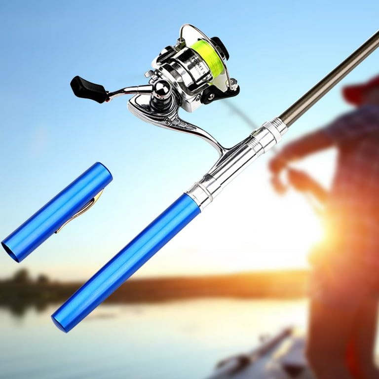 Mini Pen Fishing Pole Rotatable Telescopic Fishing Rod Portable