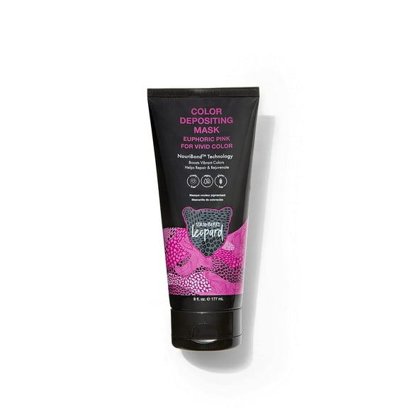Strawberry Leopard Euphoric Pink Color Depositing Mask 6 Fl Oz, Boosts Vibrant Colors, Vegan, Cruelty-Free, Gluten-Free