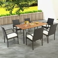 thumbnail image 2 of Costway Patio Rectangular Acacia Wood Dining Table with 1.9''Umbrella Hole Indoor&Outdoor, 2 of 11