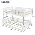 thumbnail image 2 of Harper & Bright Designs Full XL Over Queen Bunk Bed, Detachable Bunk Beds, Wood Bunk Bed Frame with Ladder and Guardrails, White, 2 of 11