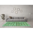 thumbnail image 3 of Ahgly Company Indoor Square Abstract Turquoise Blue Modern Area Rugs, 4' Square, 3 of 4