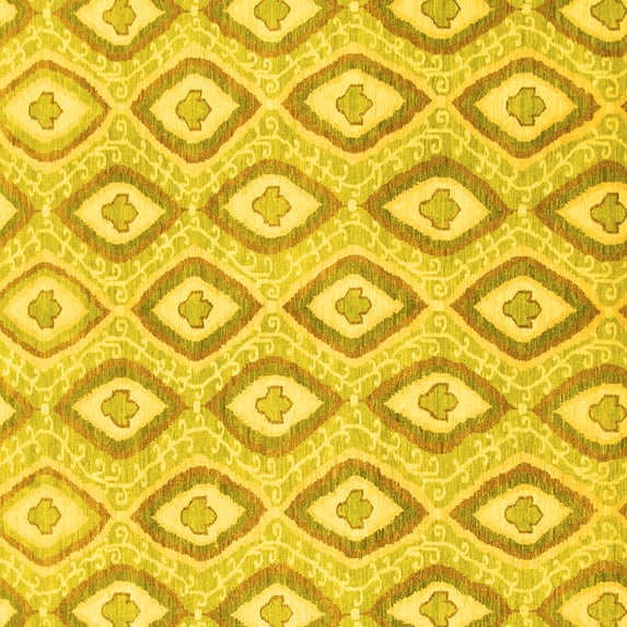 Ahgly Company Indoor Square Abstract Yellow Modern Area Rugs, 4' Square
