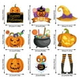 thumbnail image 3 of Halloween Door Hanging Sign - Halloween Hanging Wall Decor,Halloween Porch Decor,Home Decor Happy Halloween Pumpkins Painted Hanging Door Sign Rustic Welcome Sign Funny Paper Fall Door Decor (C), 3 of 9