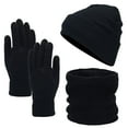 thumbnail image 2 of ZSQDM Scarf Gloves Hat Set for Teen Girls Women or Men Autumn Winter Warm Hat Scarf Gloves Three Pieces Women beanie Golf Hat Scarf Hat or Gloves Headache Cap, 2 of 5