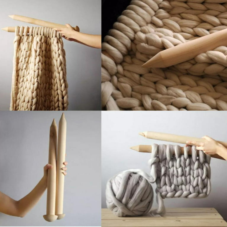 Knitted and Folded Chunky Blanket with Knitting Needles, Yarn Ball in Human  Hands on Neutral Background Stock Image - Image of craftsmanship, craft:  208859619