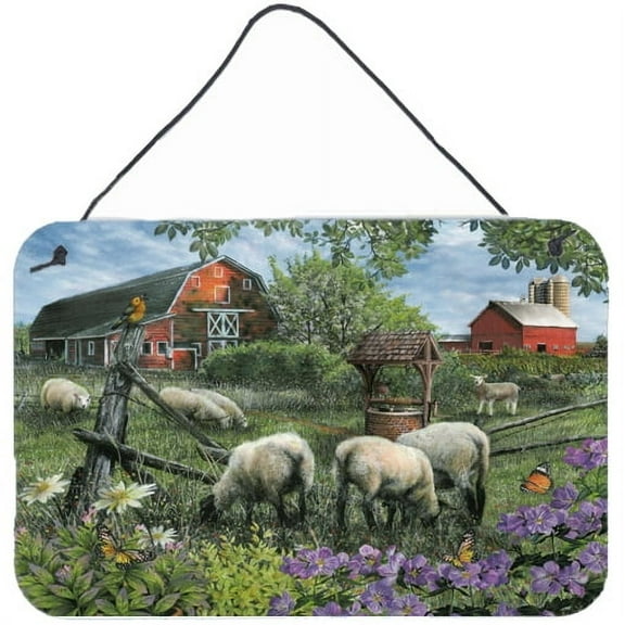 Carolines Treasures PTW2026DS812 Pleasant Valley Sheep Farm Wall or Door Hanging Prints  8x12 multicolor
